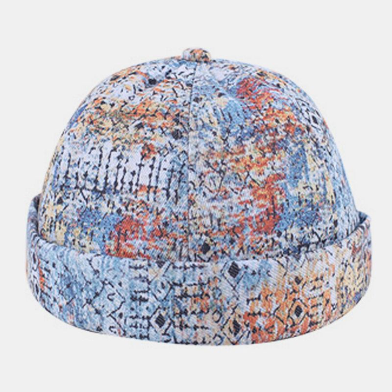 Herren Damen Baumwolle Bunt Hip-hop Verstellbarer Sonnenschirm Dünne Landlord Cap Brimless Beanie Skull Cap