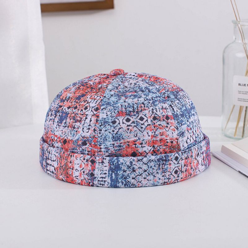 Herren Damen Baumwolle Bunt Hip-hop Verstellbarer Sonnenschirm Dünne Landlord Cap Brimless Beanie Skull Cap