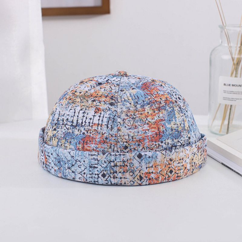 Herren Damen Baumwolle Bunt Hip-hop Verstellbarer Sonnenschirm Dünne Landlord Cap Brimless Beanie Skull Cap