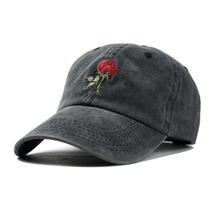 Herren Damen Fashion Stickerei Rose Baseball Cap