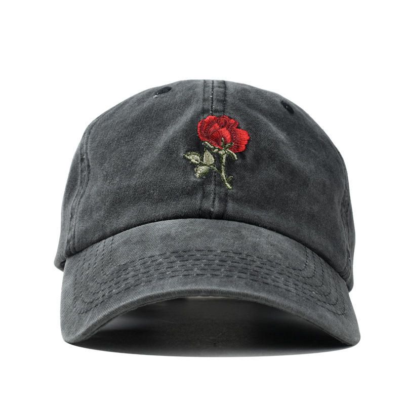 Herren Damen Fashion Stickerei Rose Baseball Cap