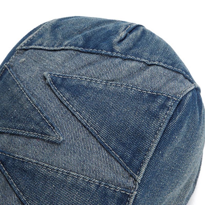 Herren Denim Atmungsaktiver Sonnenschirm Kurze Krempe Lässige Vintage Forward-hüte Baskenmütze Schiebermützen