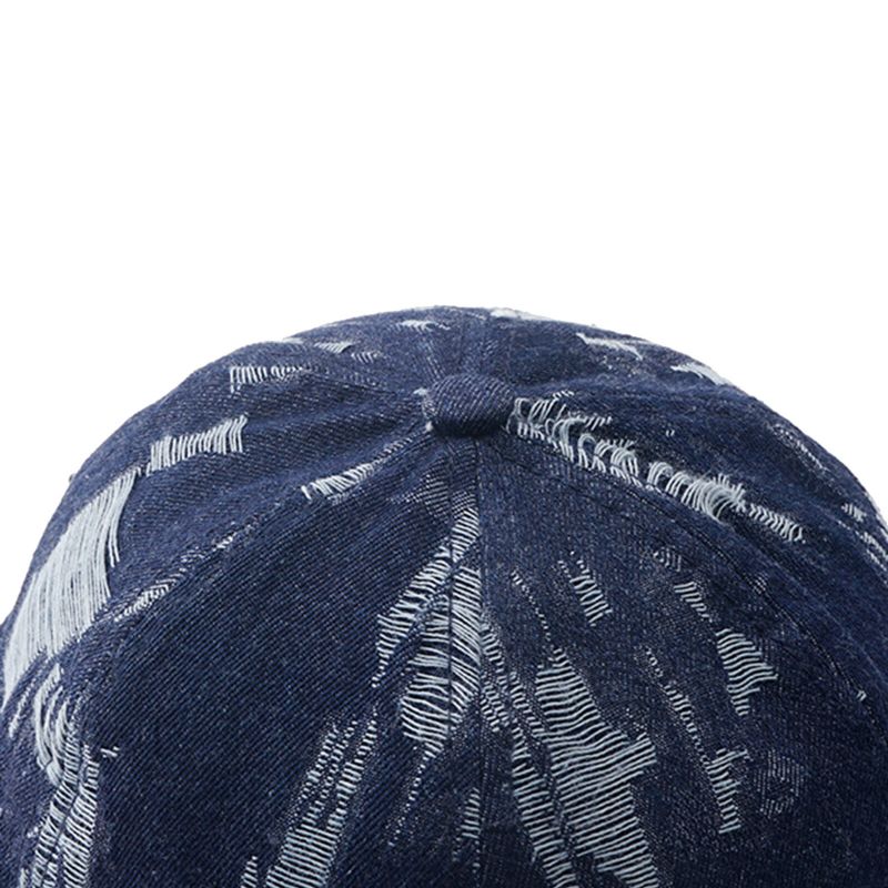 Herren Denim Distressed Ripped Trendy All-match Verstellbare Randlose Beanie Landlord Caps Skull Caps