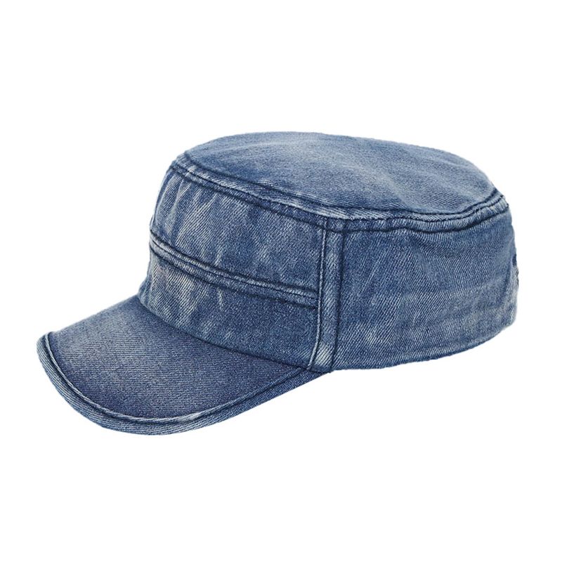 Herren Denim Outdoor Sonnenschutz All-match Verstellbare Casual Vintage Military Caps Flache Hüte