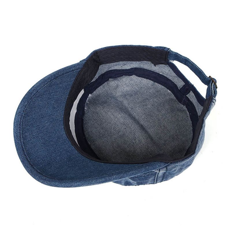 Herren Denim Outdoor Sonnenschutz All-match Verstellbare Casual Vintage Military Caps Flache Hüte