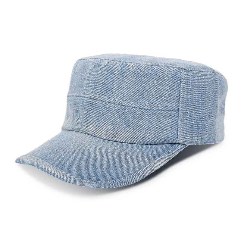 Herren Denim Outdoor Sonnenschutz All-match Verstellbare Casual Vintage Military Caps Flache Hüte