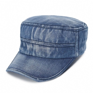 Herren Denim Outdoor Sonnenschutz All-match Verstellbare Casual Vintage Military Caps Flache Hüte