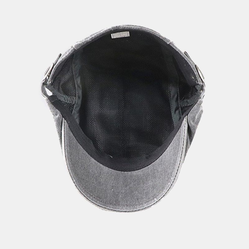 Herren Distressed Washed Zipper Decorate Barett Schiebermütze Einfarbig Verstellbare Worn Hole Forward Cap