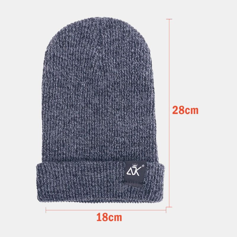 Herren Dome Striped Knitted Baotou Cap Outdoor Herbst Winter Gehörschutz Pure Color Beanie Skull Hat