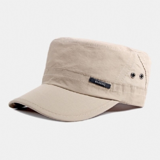 Herren Einfarbig Dünner Atmungsaktiver Flachhut Outdoor Lässiger Sonnenschutz Cadet Army Caps Military Caps