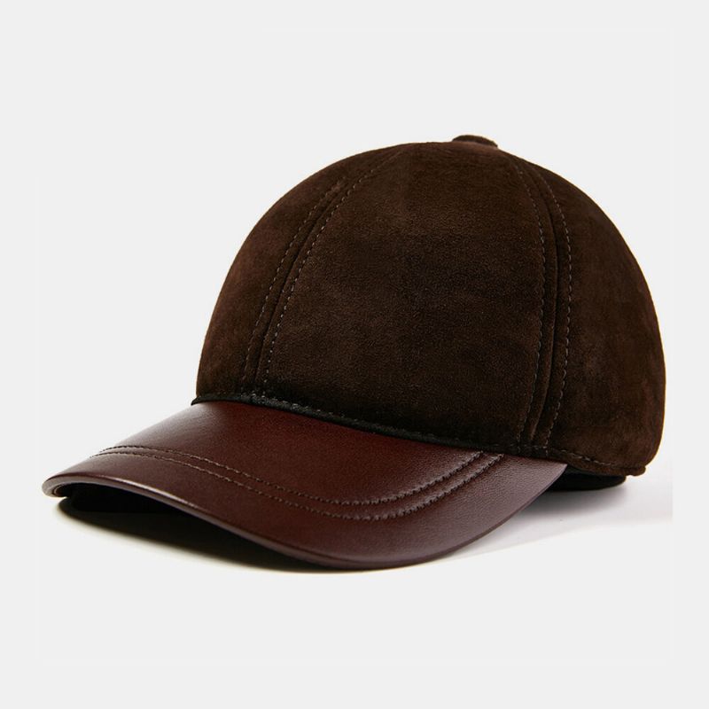 Herren First Layer Sheepskin Fleece Herbst Winter Warme Baseball Cap Verstellbare Dünne Leichte Trend Kälteschutzmütze