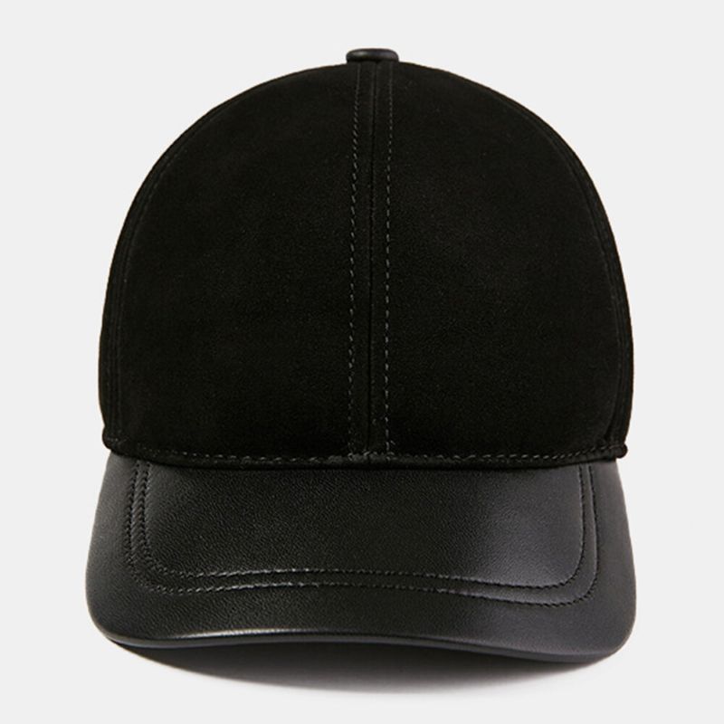 Herren First Layer Sheepskin Fleece Herbst Winter Warme Baseball Cap Verstellbare Dünne Leichte Trend Kälteschutzmütze