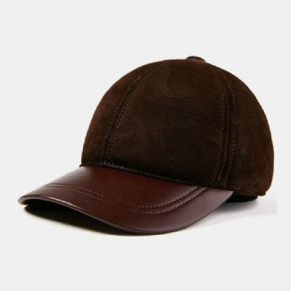 Herren First Layer Sheepskin Fleece Herbst Winter Warme Baseball Cap Verstellbare Dünne Leichte Trend Kälteschutzmütze