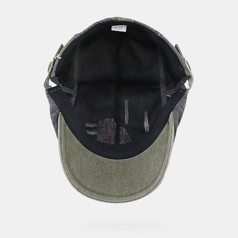 Herren Kurze Krempe Distressed Worn Hole Baskenmütze Schiebermütze Retro Verstellbare Atmungsaktive Forward Cap Ballonmütze