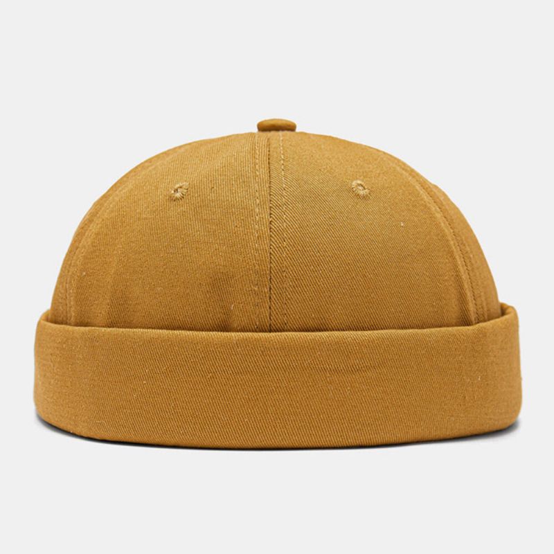 Herren Landlord Cap Cotton Dome Letter Patch Fashion Brimless Beanie Skull Cap