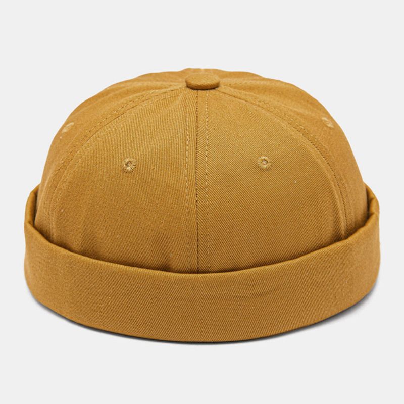 Herren Landlord Cap Cotton Dome Letter Patch Fashion Brimless Beanie Skull Cap