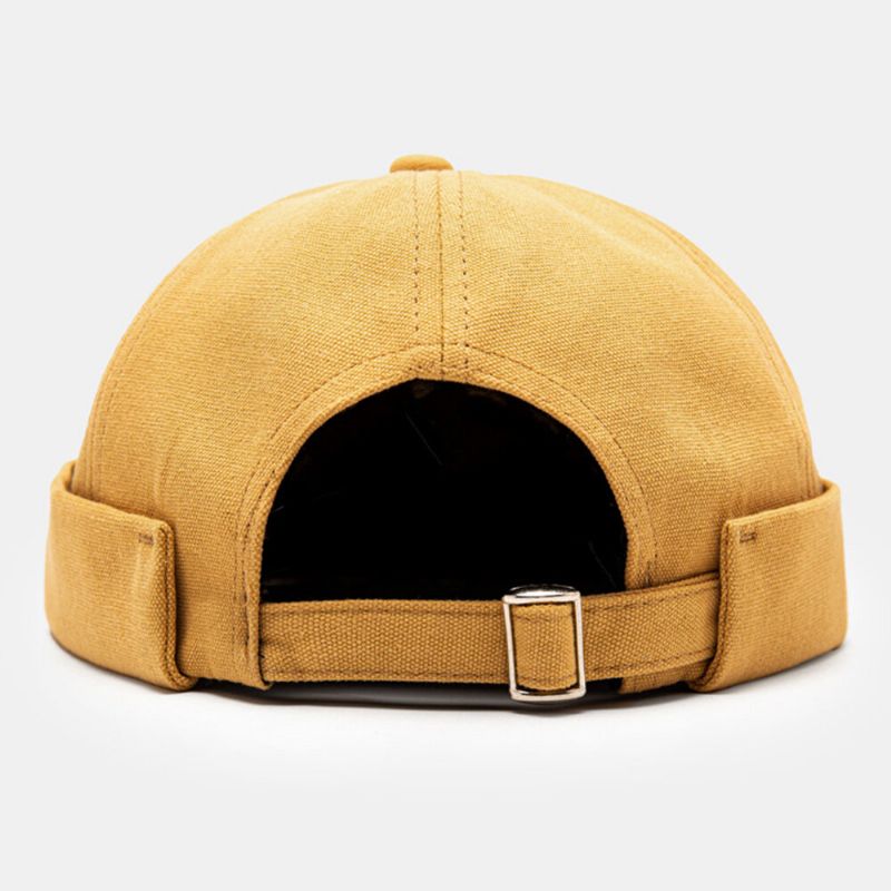 Herren Landlord Cap Polyester Baumwolle Buchstabenmuster Label Mit Ungesäumten Kanten Outdoor-sonnenschirm Brimless Beanie Skull Cap