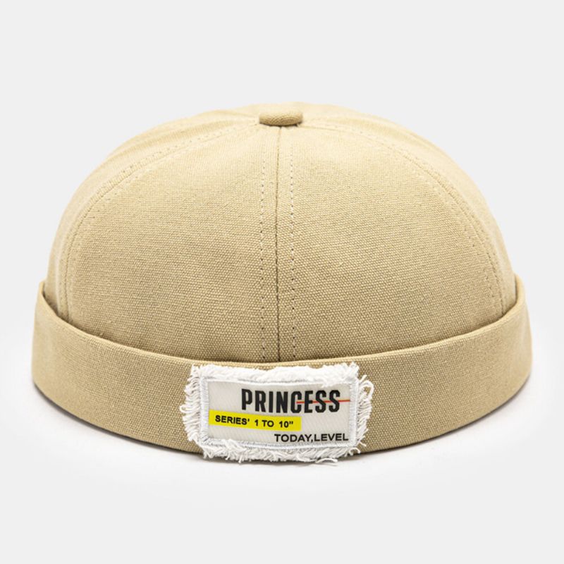 Herren Landlord Cap Polyester Baumwolle Buchstabenmuster Label Mit Ungesäumten Kanten Outdoor-sonnenschirm Brimless Beanie Skull Cap