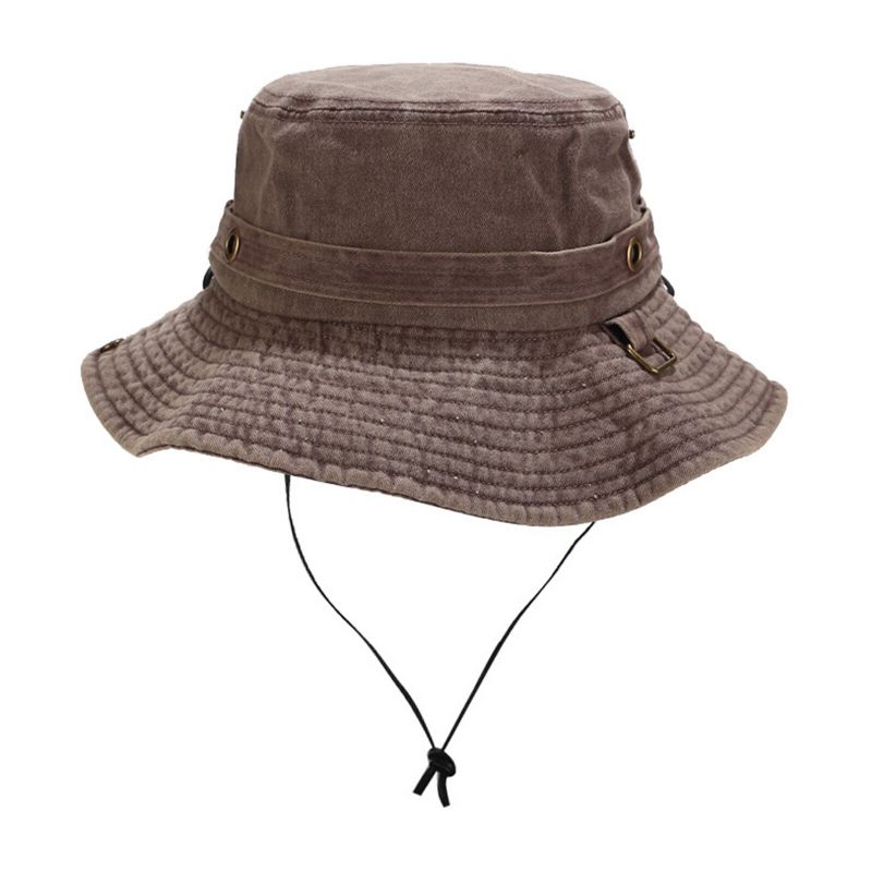 Herren Outdoor Casual Cotton Washed Old Bucket Hat Reise Fischerhut Sonnenhut