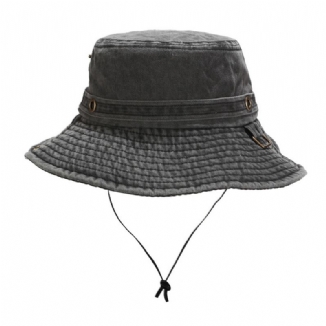 Herren Outdoor Casual Cotton Washed Old Bucket Hat Reise Fischerhut Sonnenhut