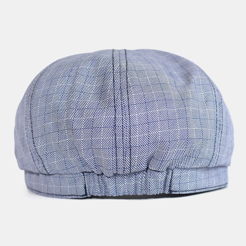 Herren Plaid Gestreiftes Muster Dünne Lässige Zeitungsjungenmütze Barettmütze Achteckiger Hut Malermütze Forward Cap