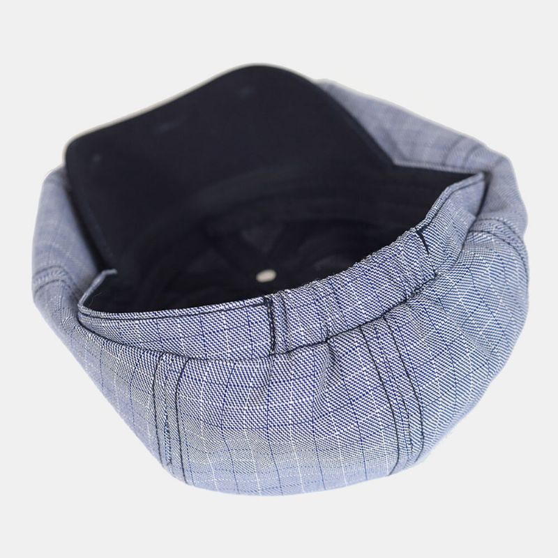 Herren Plaid Gestreiftes Muster Dünne Lässige Zeitungsjungenmütze Barettmütze Achteckiger Hut Malermütze Forward Cap