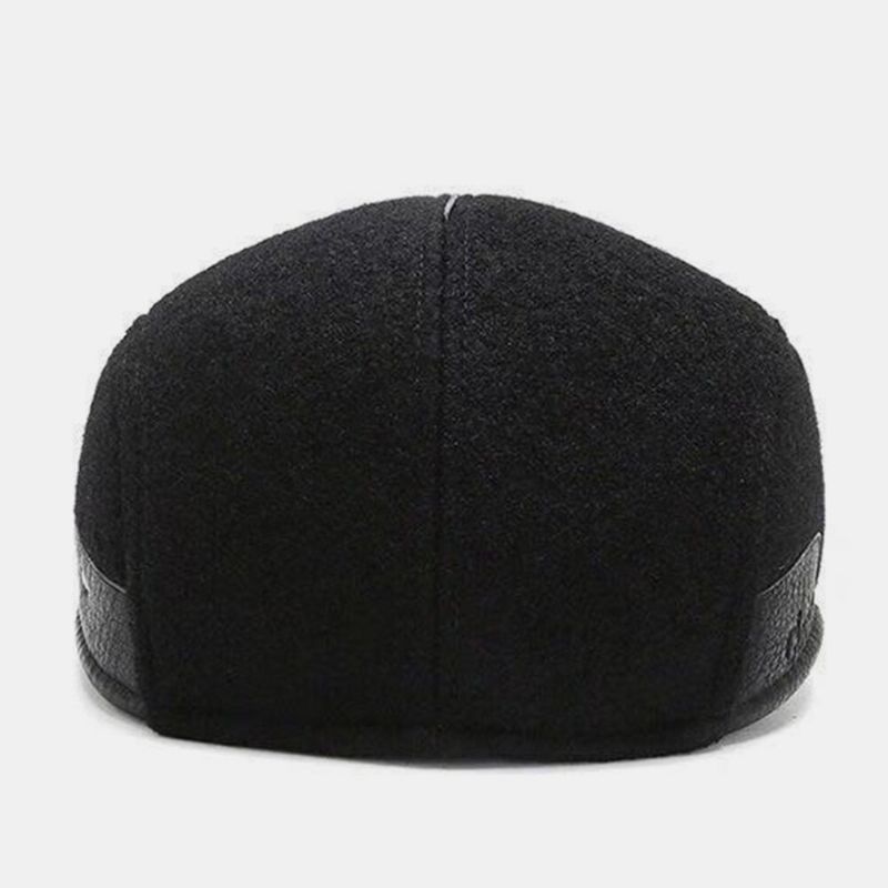 Herren Schiebermütze Outdoor Kaschmirwolle Gehörschutz Winddicht Warm Berets Cabbie Hat