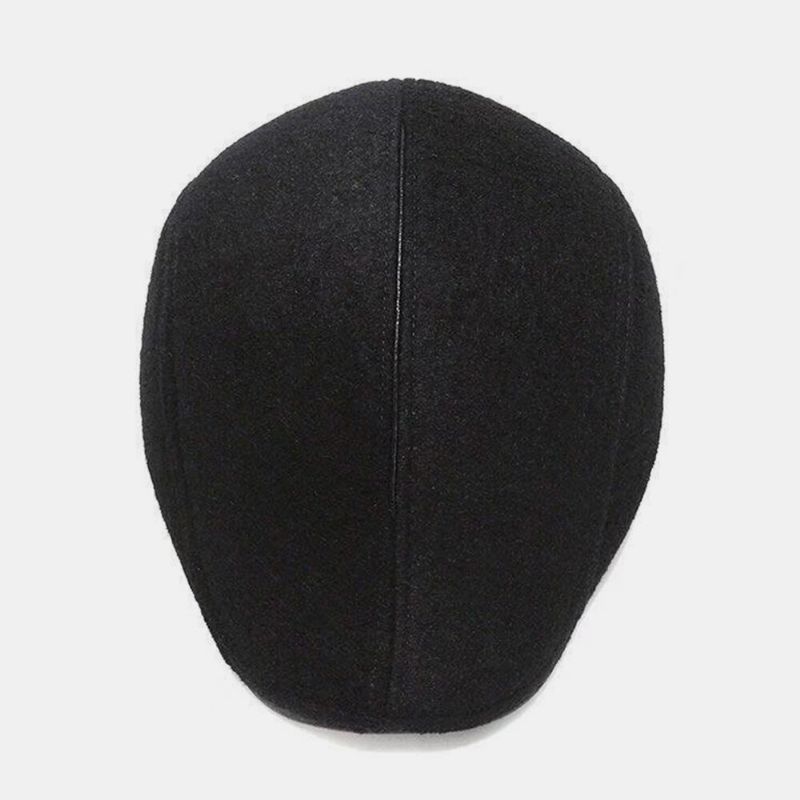 Herren Schiebermütze Outdoor Kaschmirwolle Gehörschutz Winddicht Warm Berets Cabbie Hat