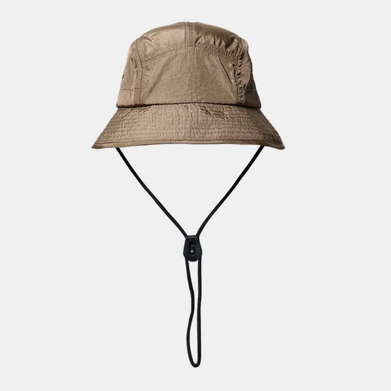 Herren Segeltuch Einfarbig Retro Straße Schnelltrocknend Verstellbarer Kordelzug Tactical Cap Bucket Hat