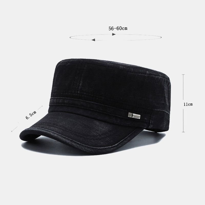 Herren Sommer Outdoor Sonnenschutz Hut Flat Top Hat Letzteres Label Verstellbare Cadet Army Caps Military Caps