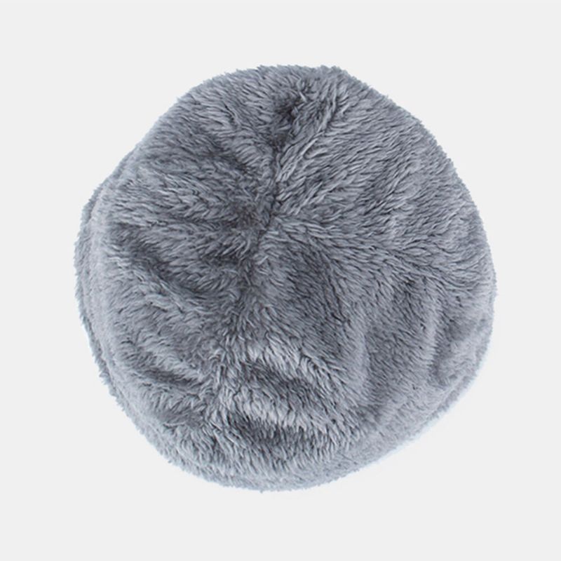 Herren-strickmütze Plus Samtverdicktes Metall-schneeflocken-leder Label Warmth Brimless Beanie Hat