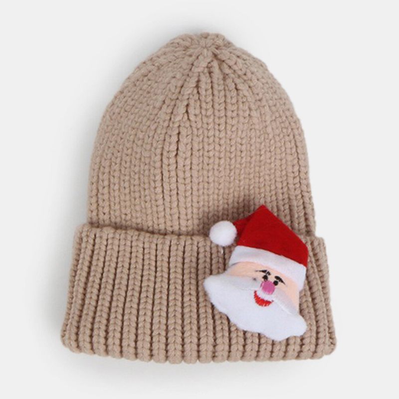 Herren Strickmütze Weihnachten Cartoon Dekoration All-match Wärme Brimless Beanie Mütze Für Damen