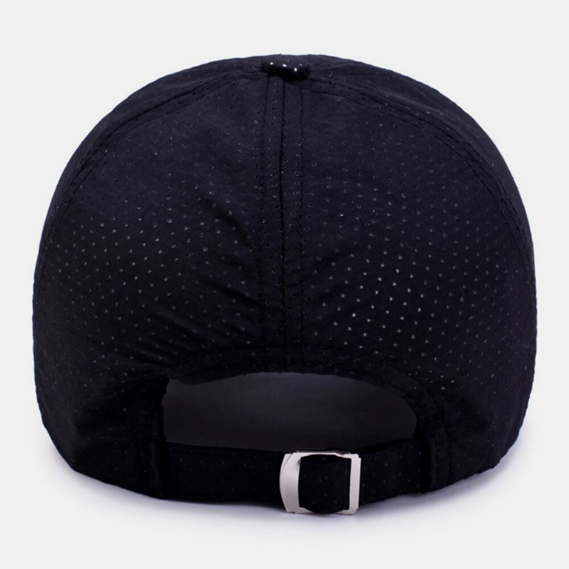 Herren Twill Buchstabenmuster Schnell Trocknend Sommer Outdoor Sport Sonnenschutz Mesh Atmungsaktive Baseballmütze Trucker Mütze