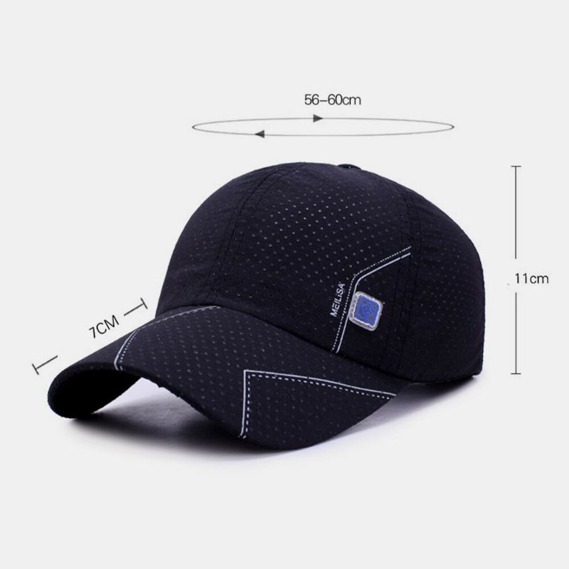 Herren Twill Buchstabenmuster Schnell Trocknend Sommer Outdoor Sport Sonnenschutz Mesh Atmungsaktive Baseballmütze Trucker Mütze