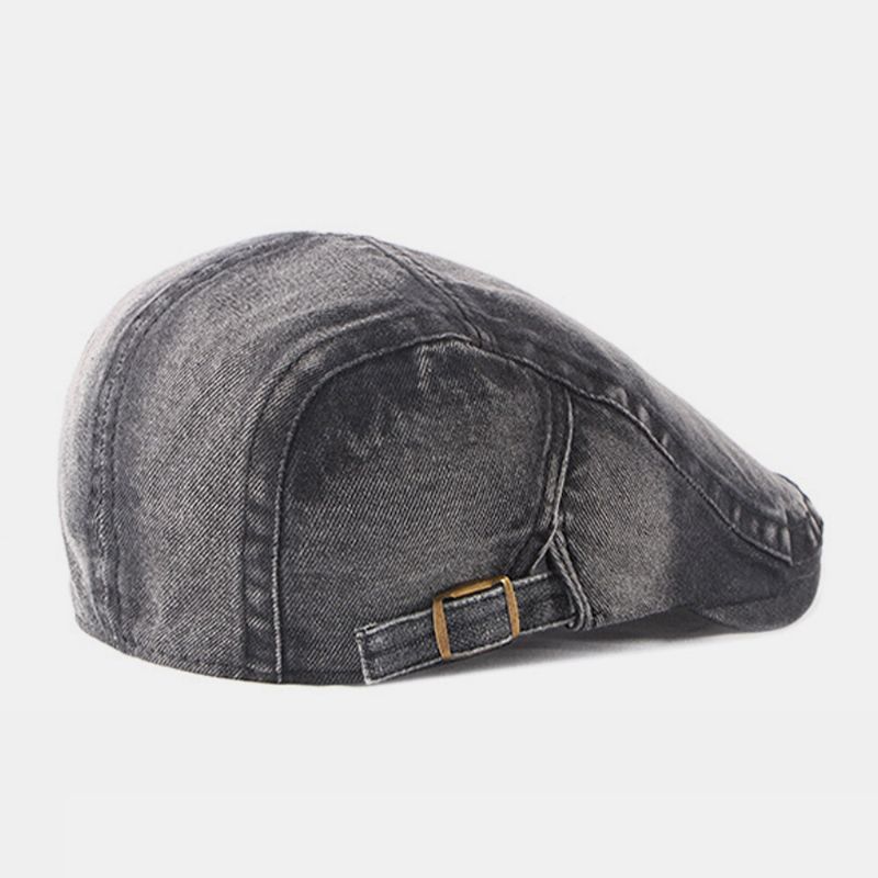 Herren Washed Denim Made-old Casual Retro Driver Flat Hat Forward Hat Baskenmütze