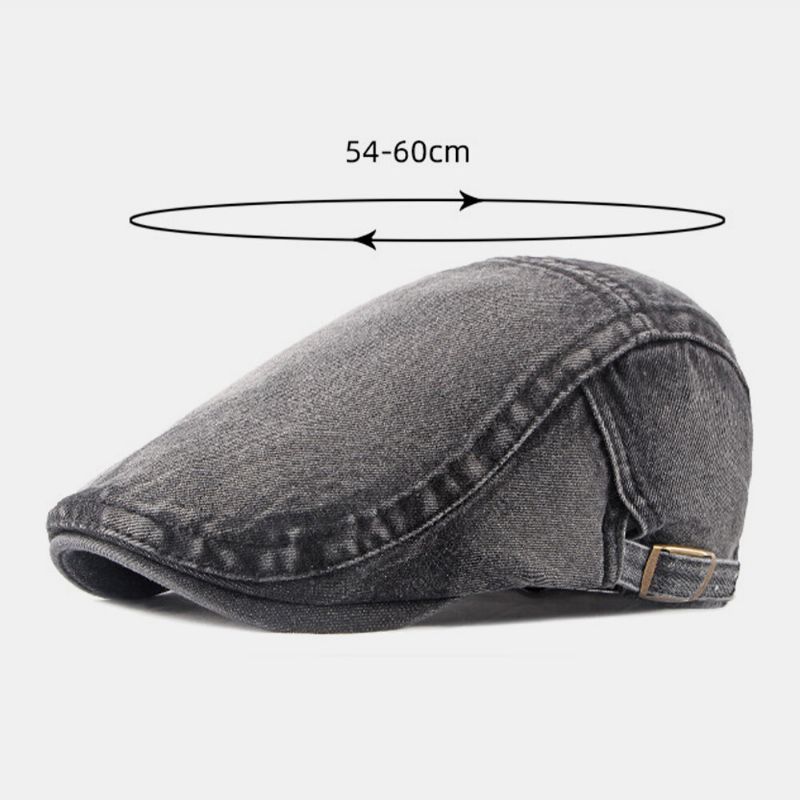 Herren Washed Denim Made-old Casual Retro Driver Flat Hat Forward Hat Baskenmütze