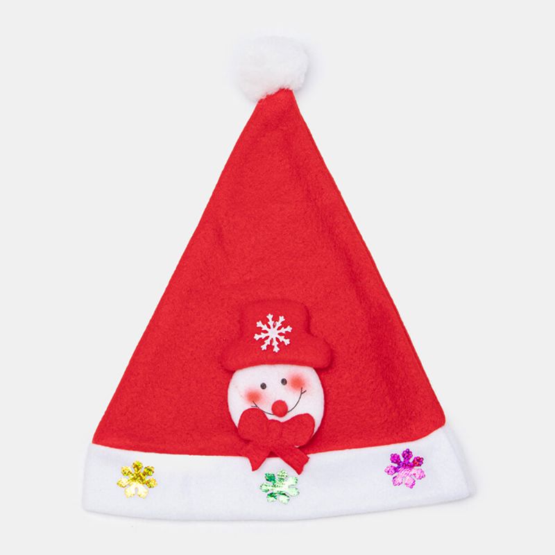 Kind Erwachsene Festlich Weihnachtlich Gekleidete Weihnachtsmannmütze Beleuchtung Led Cartoon Tierfigur Muster Beanie Weihnachtsmütze