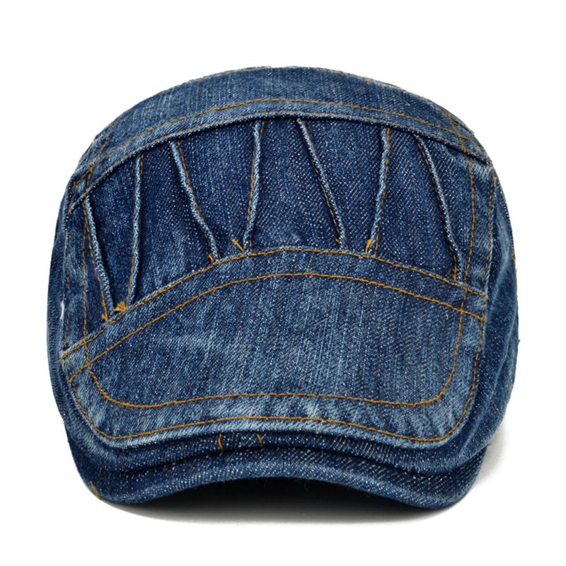 Lässige Herren-sonnenschirme Aus Altem Denim Mit Kurzer Krempe Und Flachen Hüten