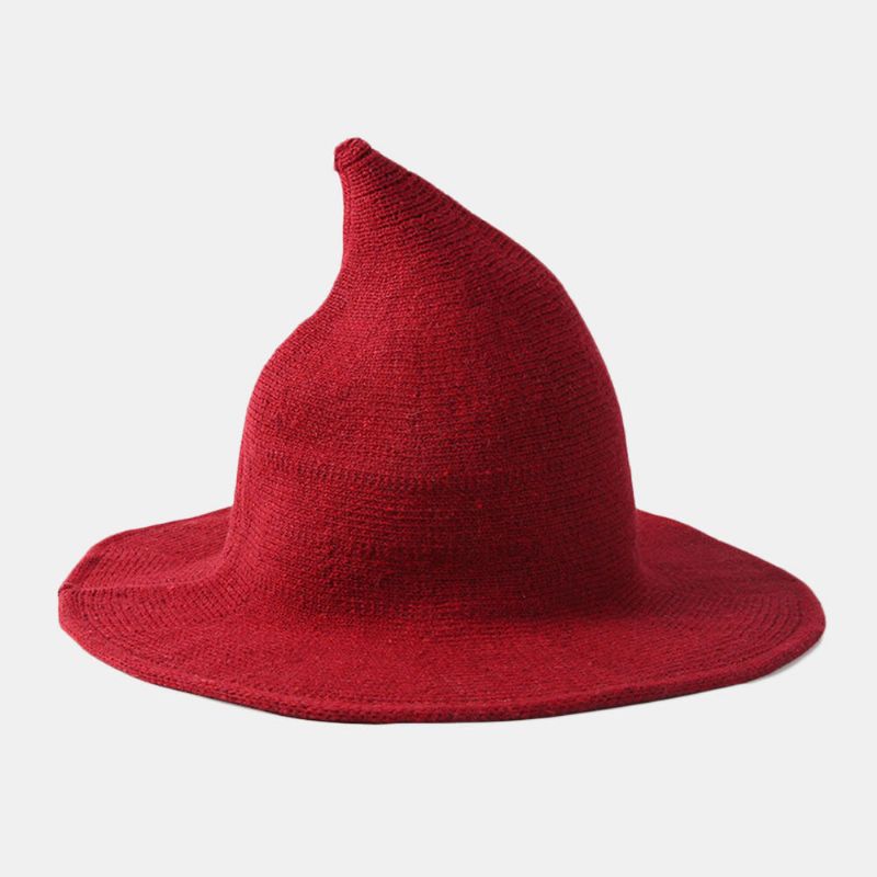 Lustiger Hexenhut Aus Kaschmirwolle Party Festival Gestrickter Fedora-hut