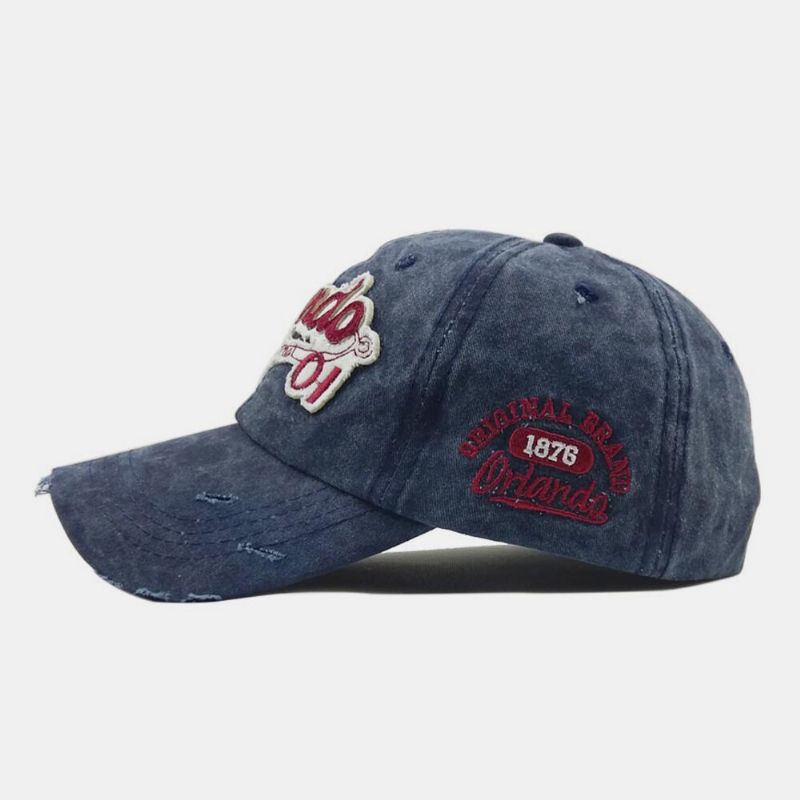 Männer Baumwolle Buchstabe Stickmuster Casual Sport Curve Brim Sonnenschirm Baseballmütze