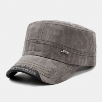 Männer Baumwolle Buchstabenmuster Flacher Zylinder Lässiger Outdoor-sonnenschutz Winddicht Cadet Army Caps Military Caps