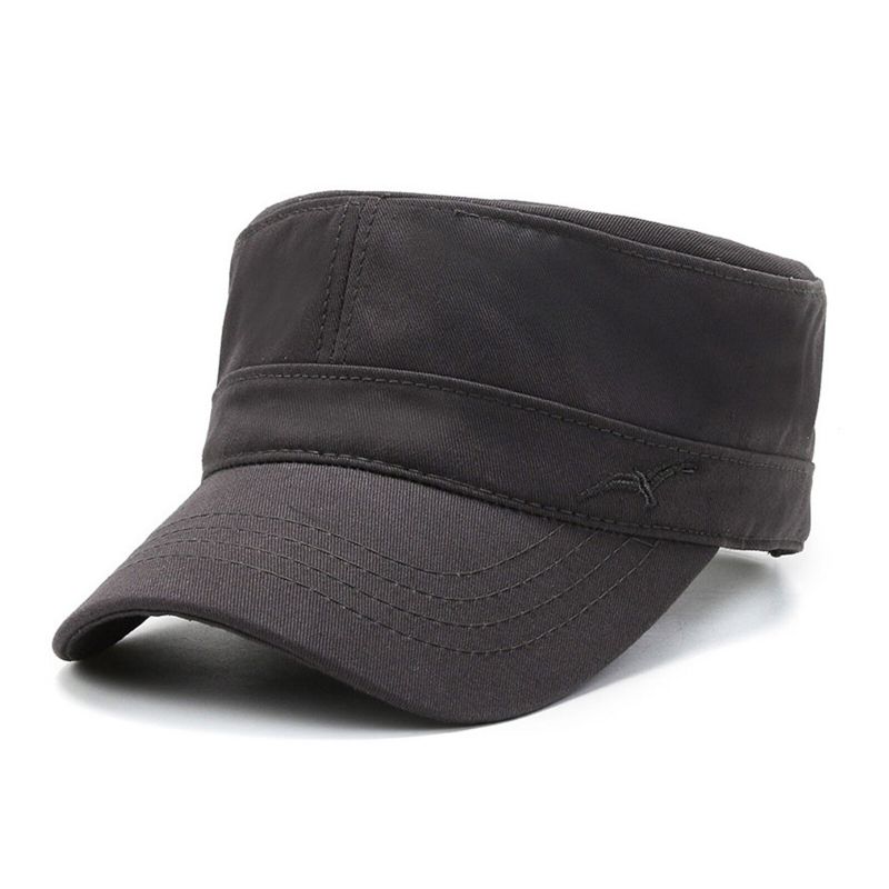 Männer Baumwolle Stickerei Einfarbig Outdoor-sonnenschutz Casual Vintage Military Caps Flache Hüte