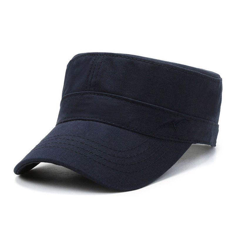 Männer Baumwolle Stickerei Einfarbig Outdoor-sonnenschutz Casual Vintage Military Caps Flache Hüte