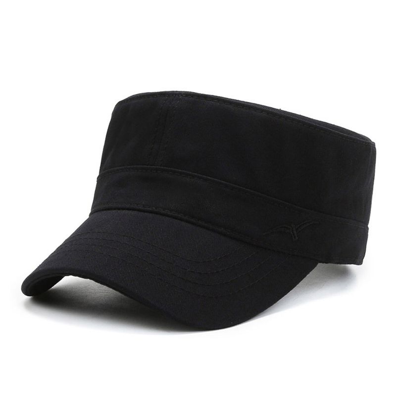 Männer Baumwolle Stickerei Einfarbig Outdoor-sonnenschutz Casual Vintage Military Caps Flache Hüte