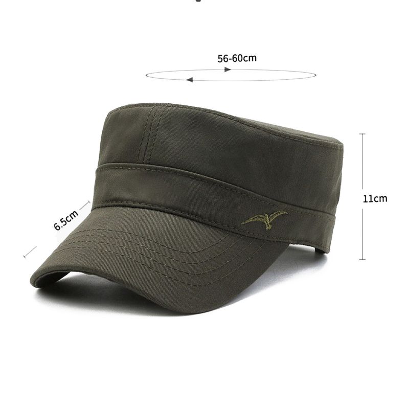 Männer Baumwolle Stickerei Einfarbig Outdoor-sonnenschutz Casual Vintage Military Caps Flache Hüte