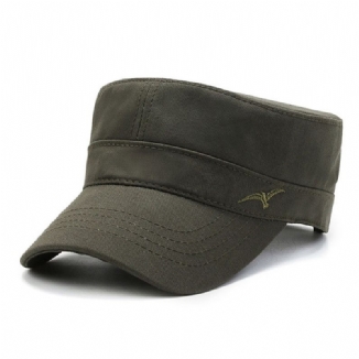 Männer Baumwolle Stickerei Einfarbig Outdoor-sonnenschutz Casual Vintage Military Caps Flache Hüte