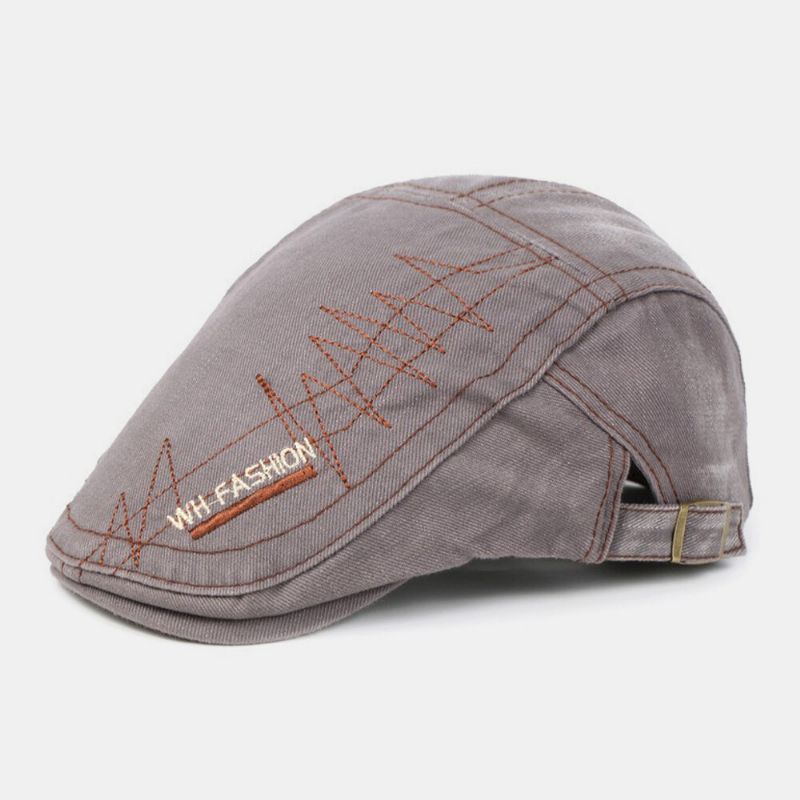 Männer Baumwollnaht Atmungsaktiv Retro Casual Baskenmütze Flacher Hut Forward Hat Painter Hat