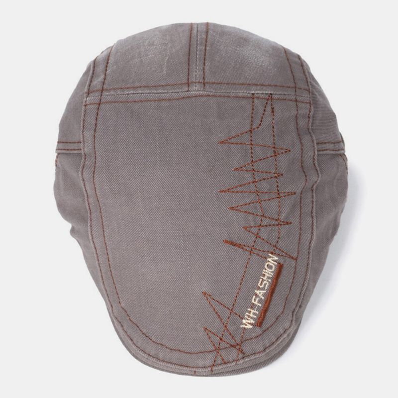 Männer Baumwollnaht Atmungsaktiv Retro Casual Baskenmütze Flacher Hut Forward Hat Painter Hat