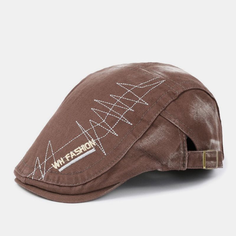 Männer Baumwollnaht Atmungsaktiv Retro Casual Baskenmütze Flacher Hut Forward Hat Painter Hat