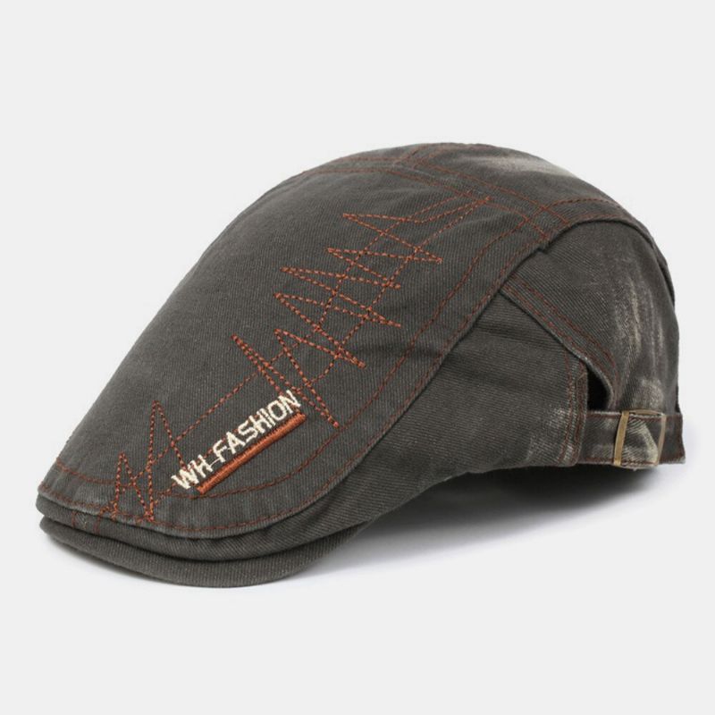 Männer Baumwollnaht Atmungsaktiv Retro Casual Baskenmütze Flacher Hut Forward Hat Painter Hat